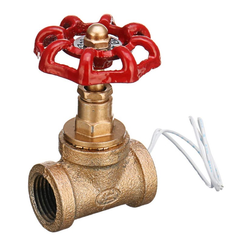 CocinaCo Vintage Steampunk 1/2 Inch Red Handle Stop Valve Light