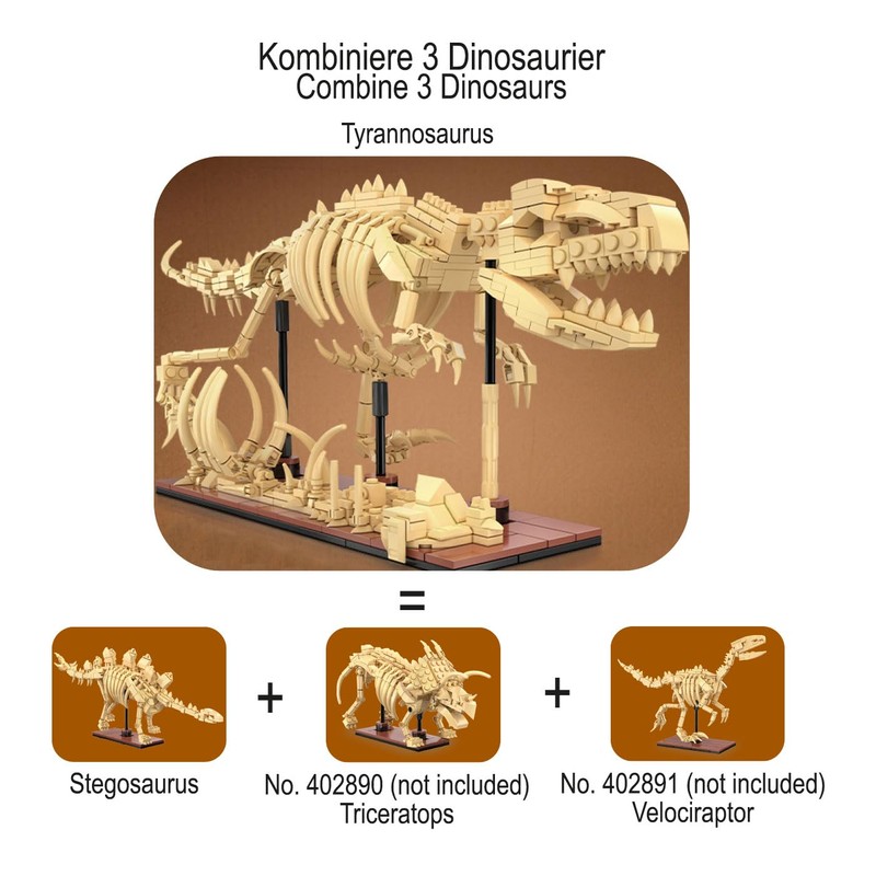 JAMARA 402889 CADA Dinosauro Fossil Stegosaurus Bricks, idea regalo per