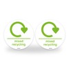 Set of 2 Mixed Recycling Bin Signs, 95mm Waterproof Indoor/Outdoor