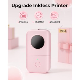 Phomemo Phomemo Mini Etikettendrucker D30 Aufkleberdrucker Bluetooth Thermoetikettendrucker Entzückender Etikettieraufkleberhersteller, erfahrener Freundlich für Büro, fähibel mit iOS Android, Rosa