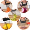 2 Pieces Onion Cutter Holder Onion Cutter Stainless Steel Vegetable