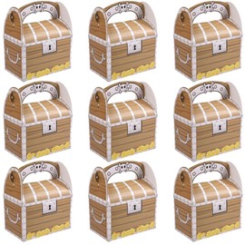 Pirate Treasure Chest Pirate Treat Box Party Pirate Treasure Chest Party Bag Box Pirate Party Box Children's Birthday Treasure Chest with Handle for Party Bags and Give-Aways at Children's Birthday