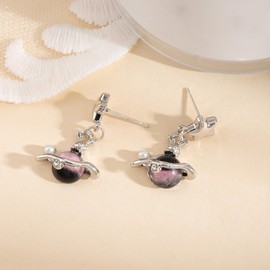 Cute Zinc Alloy Saturn Planet Stud Earrings Star Fade Stone Dangle Jewelry for Women Statement Crystal Accessories Gifts, Medium, Metal, No Gemstone