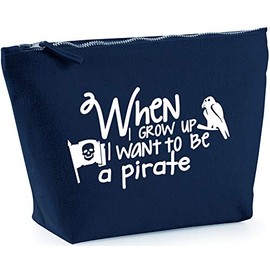 Hippowarehouse When I grow up I want to be a pirate printed make up cosmetic wash bag 18x19x9cm