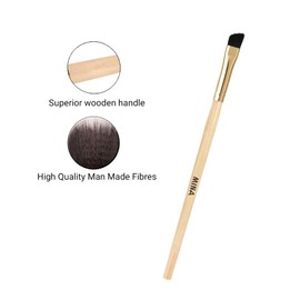 MINA ibrow Bamboo Handle Professional Angled Eyebrow Brush (Pack of 1)