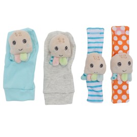4pcs Baby Rattle Socks Cute Octopus Shape Soft Light Adjustable Baby Wrist Ankle Rattles for Babies Infants