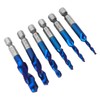6PCS High Speed Steel 6.35mm Hex Shank Tap Drill Bit