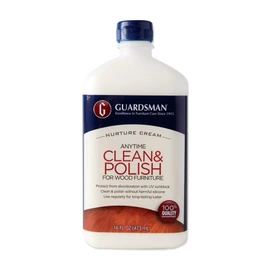 Guardsman Clean & Polish For Wood Furniture - Cream Polish 16.9 oz - Silicone Free, UV Protection - 461500