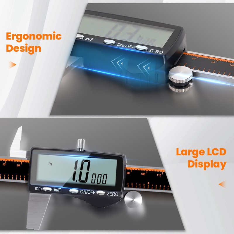 HARDELL Digital Caliper 12 Inch, Rechargeable Calipers with Large LCD
