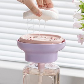 Dishwashing Liquid Dispenser, Lather Box Dishsoap Dispenser for Sink, Quick Draining Tray Dishwashing Solution for Dorm Home Apartment RV Sponge Scrubber Dishcloth