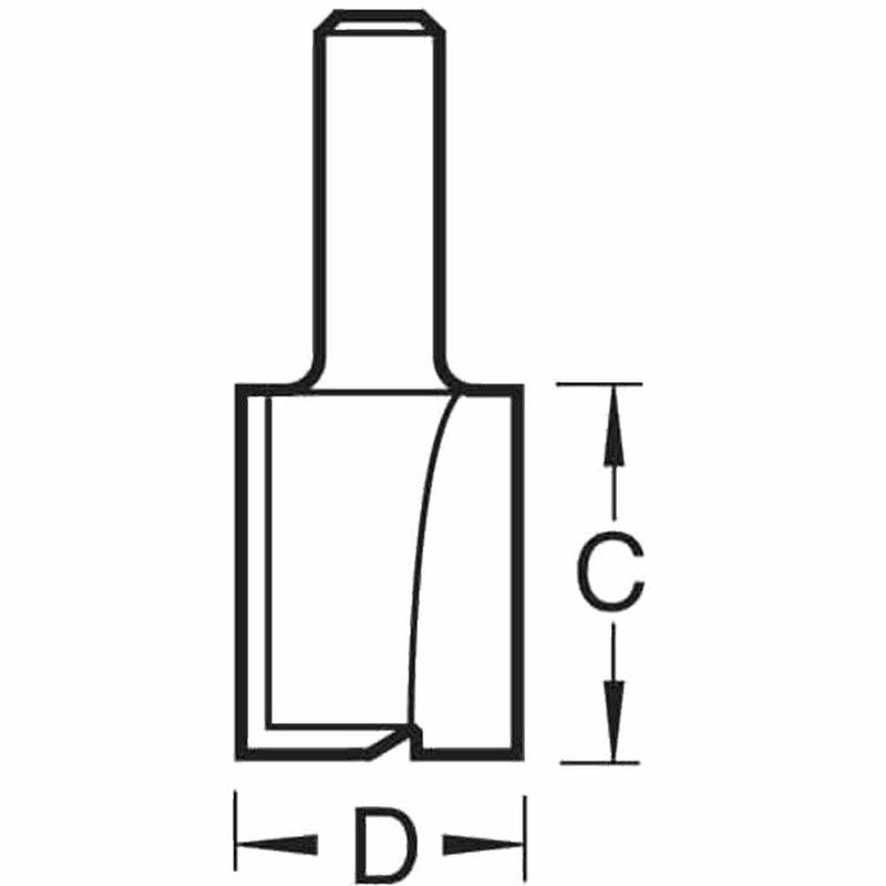 Trend CraftPro Straight Two Flute Router Cutter Bit, 1/2 Inch
