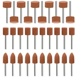 Pack of 30 Corundum Grinding Tips, Sanding Attachments for Dremel Rotary Tool, Sanding Disc Head, 1/8 Inch Shank Size, Polishing Attachment, Cordless Screwdriver, Grinding Attachment for Wood, Glass