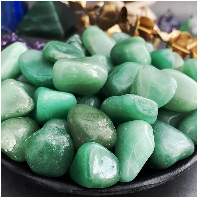Zenkeeper Tumbled Green Aventurine Stone Healing Stone 1/2 Ib Green