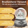 Snow Globe Mountain Village Pewter Look Ornaments with Music Box