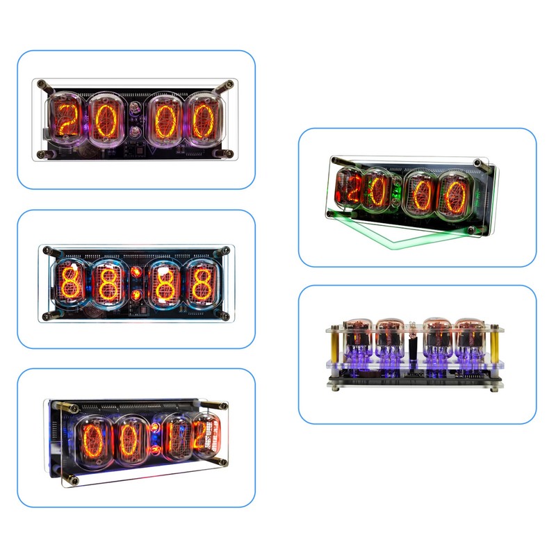 IN12 Glow Tube Clock with Remote Controller Electronic Digital Tube