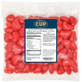 By The Cup Cinnamon Lovers Heart Shaped Gourmet Jelly Beans 10 oz Bulk