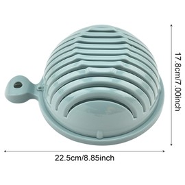 MUNSKT Fruit and Veg Cutter Bowl, Non-Stick Vegetable Chopper Slicer,Vegetable Cutter Multifunctional Vegetable Slicer - Salad Accessories Portable Salad Tool Vegetable Choppers (Blue)