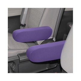 MUQIDA 2 PCS Car Front Seat Armrest Covers, Elastic Fabric Auto Seat Arm Rest Protector Replacement, Soft Stretchy Armrest Cover Decor for Most Vehicles, Universal Car Accessories (Purple)