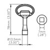 1004-01- EMKA Square 7mm Key