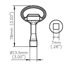 1004-01- EMKA Square 7mm Key