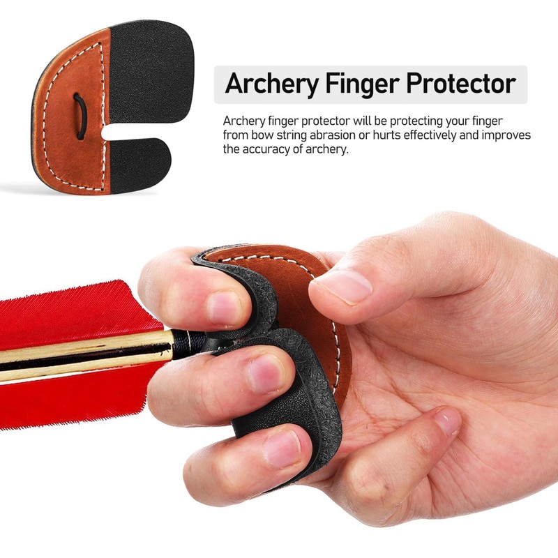 VICASKY Leather Archery Finger Tab Cow Leather Archery Finger Tabs