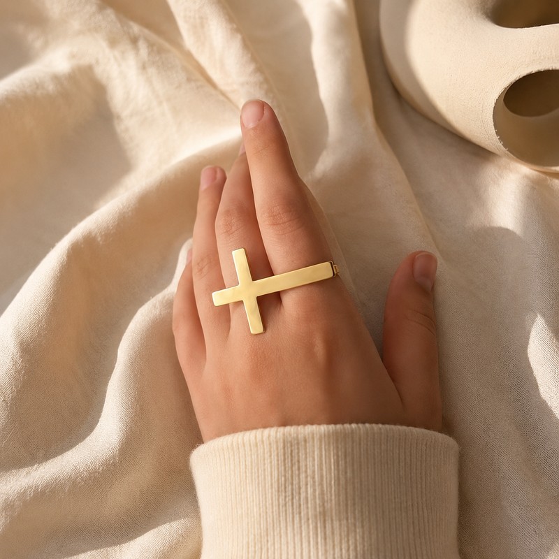 Two Finger Cross Ring for Men & Women – Vintage