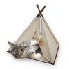 SmartyKat Kitty Camp Crinkle Cat Tent Hideaway with Feather Toy