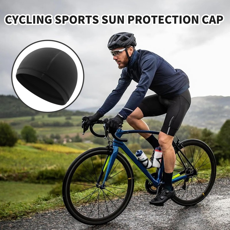 6PCS Wave Cap for Men and Women Breathable Short Black