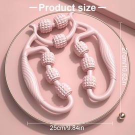 Massage Roller, Massage Roller Legs, Massage Roller with Handle Leg, Leg Massager, Cellulite Deep Tissue Massage Arm, Roller Leg Roller Massager for Blood Circulation for Muscles Deep Tissue, Pink