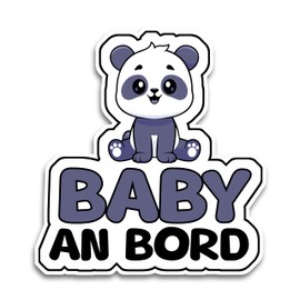 Baby on Board Sticker Car, Baby Panda Car Sticker, Baby on Board Sticker 16 x 15 cm, Weatherproof and UV-Resistant Sticker Car, Sticker Baby and Car Baby for Safe Drives with Your Child