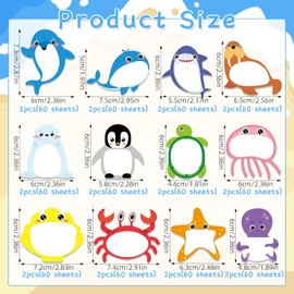 Pack of 24 Sticky Notes, Small Sticky Notes Children, Cute Sticky Notes, Small Sticky Notes Children, Sticky Notes, Cute Mini Sticky Notes, Cartoon Animal Sticky Notes for School, Office, Home