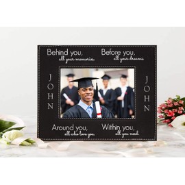 Krezy Case inspiration Quote Picture frame for Graduate | Graduation, Promotion, Going Away, Job Change, Teacher Gift -Leather class of 2019 Graduation Picture Frame, Size 4X6 Frame