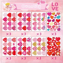 348PCS Heart Stickers, Valentines Day Stickers for Kids, Valentine Colorful Heart Stickers Love Stickers, Valentine's Day Gift Stickers for Cards Envelope Box, Valentines Craft Supplies Teacher Reward