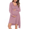 SWOMOG Women Maternity Nursing Gown and Robe Set 3 in