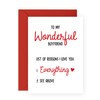 Romantic Love Card for Him - 'Boyfriend Reasons I Love