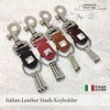 H.N.Z kil-026oya Key Holder, Genuine Leather, Italian Leather, Studs, Men's,