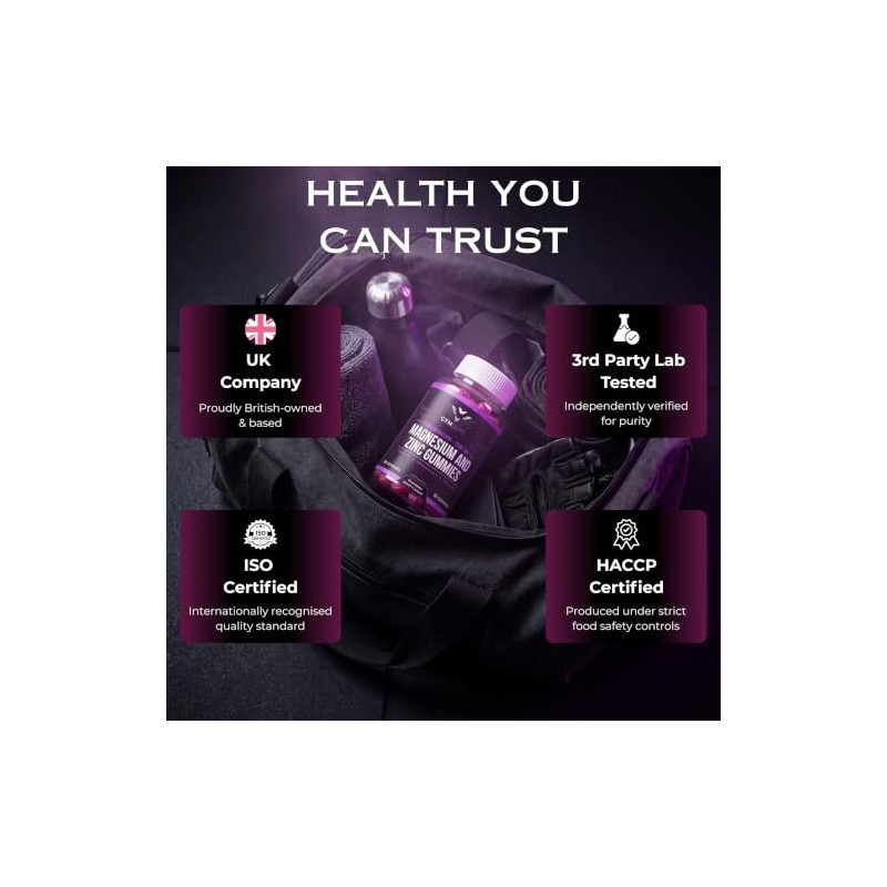 Gym Guru® Magnesium Gummies with Zinc and Vitamin B6, 60