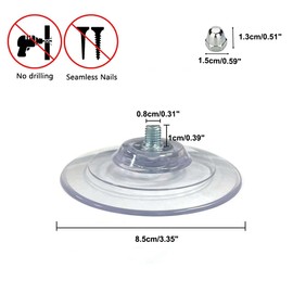 ZAAWUUT 4 Pack Adhesive Cat Window Perch Suction Cups,Large Replacement Sucker Pad for Foldable Cat Window Hammock Seat (Clear, M8x10x85)