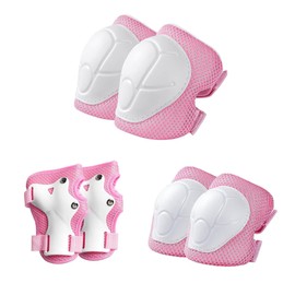 Pack of 6 Children's Knee Protectors Inline Skates Children, Skate Protector Set, Children's Elbow Pads, Protector Set, Protective Equipment, for Skateboard, Scooter, Skating, Driving, Cycling,