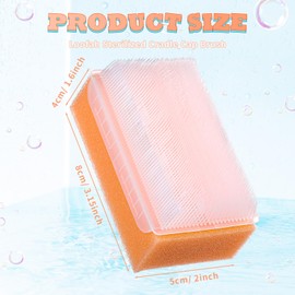 Sunnyray 24 Pcs Bath Sponges Soft Foam Scrubber with Cradle Cap Bristle Brush 2 in 1, Cleansing Body, Hair and Scalp Cleansing, Gentle on Baby and Toddler Sensitive Skin, Sterile and Safe