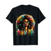 Juneteenth Black Womens Queen Afro African Melanin Dripping T-Shirt