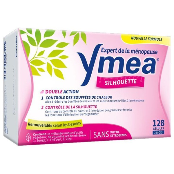 Omega Pharma Perrigo Ymea Menopause Silouhette - Boufées de chaleurs en gélules, 128 capsules