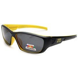 Aloha Kids"Hang Ten Sports" Polarized Toddler Boys Girls Wrap Sunglasses (yellow)