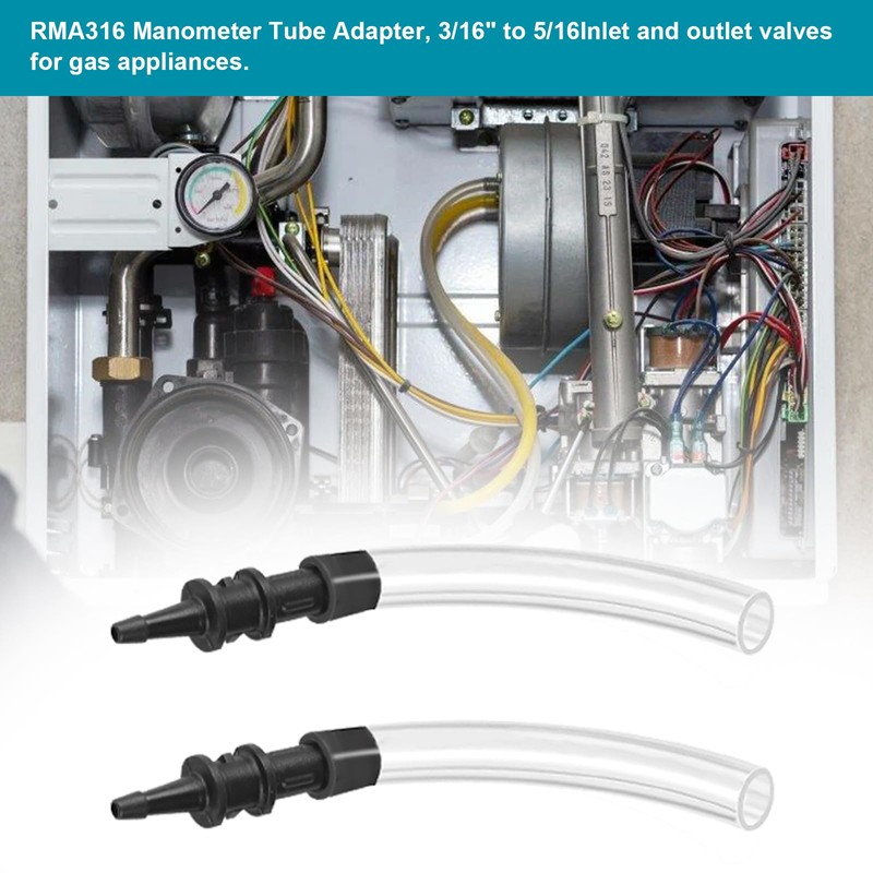 RMA316 Manometer Tube Adapter,Pressure Tube Adapter Fitting,3/16 in. to 5/16