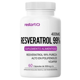 Trans Resveratrol 99% 400mg Con Polifenoles Trans-resveratrol Puro - Cápsulas Vcaps Vitaminas Mujer / Hombre - Antioxidante - Resveratrol 400mg - 60 Cápsulas