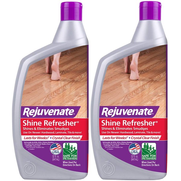 Rejuvenate Shine Refresher Polish Removes Scratches from Hardwood Floors Restores Shine and Protects Hardwood Laminate Linoleum Tile Vinyl and More (Pack of 2)