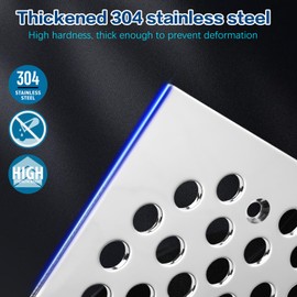 4-1/4“ Square Shower Strainer Drain Trim Set, Screw-in Shower Floor Drainer Grate, Replacement Shower Cover Bathroom Drain Strainers (Brushed Nickel)