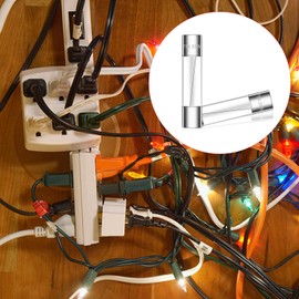Tnisesm 120 Pcs Christmas Light Fuses Kit C9, C7, G40 125V- 3A, 5A 5 x 20mm, Mini Small Fuse 3A, 5A, 3.6x10mm / 250V-3A, 5A 5 x 20mm Christmas String Outdoor Light Plug Fan Fuse Tn-18-3