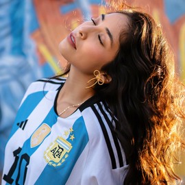 YUJIE Gold Bow Earrings for Women Bow Earring Drop Stud Earrings Fashion Statement Jewelry