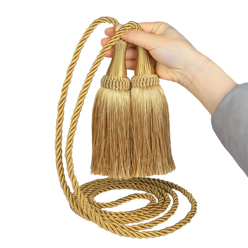 Fenghuangwu 2 Pack Weighted Pew Ropes with Tassels-Extended Tassel Rope